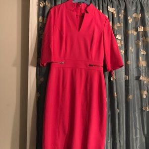 Tahari hot pink sheath dress